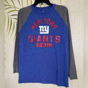 NFL Apparel NY Giants Long Sleeve tshirt youth Size L (14/16) blue/gray